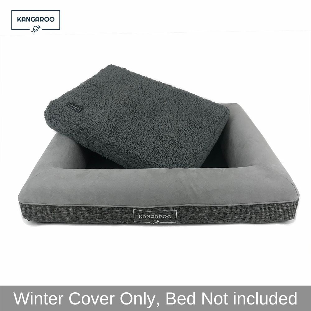 Kangaroo dog bed with winter cover and self heating mat