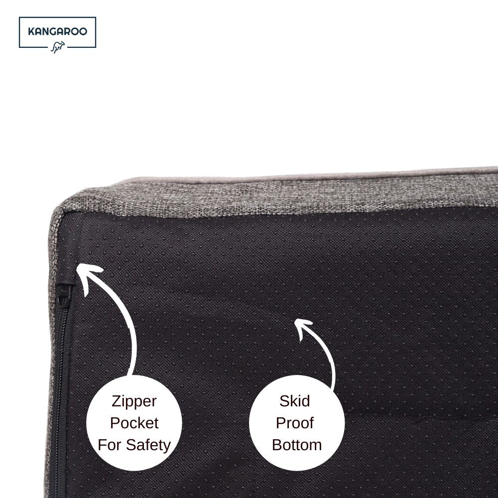 Kangaroo Dog Bed skid proof bottom with zip compartment